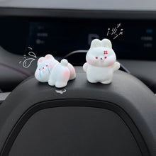 Load image into Gallery viewer, 2Pcs Car Accessories Cute Cartoon Little Rabbit Cat Figurine‌ Friendly Animals Ornament Auto Interior Dashboard for Girls Gifts Drop

