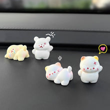 Load image into Gallery viewer, 2Pcs Car Accessories Cute Cartoon Little Rabbit Cat Figurine‌ Friendly Animals Ornament Auto Interior Dashboard for Girls Gifts Drop

