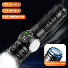 Load image into Gallery viewer, 10000000LM Strong Power Outdoor Zoom Lantern Flashlights USB Rechargeable Magnetic Tactical Torch With COB Side Light Camping Fishing Flashlight
