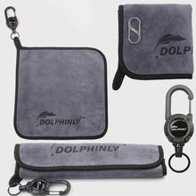 Load image into Gallery viewer, Lure Fishing Towel with Carabiner Clip Absorbent for Hand Drying and Fish Gripping Multi-Purpose Fishing Gear
