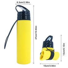 Load image into Gallery viewer, 600ML Portable Collapsible Silicone Bottle with Straw and Handle For Outdoor Hiking Cycling Camping
