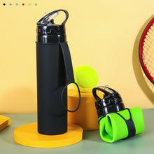 Load image into Gallery viewer, 600ML Portable Collapsible Silicone Bottle with Straw and Handle For Outdoor Hiking Cycling Camping
