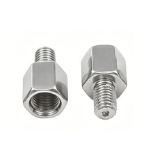 Load image into Gallery viewer, M10 M8 10MM 8MM Silver Mirror Adapter Motorcycle Rearview Mirrors Adapters Conversion Bolt Screws Clockwise Anti-clock Right Left Thread
