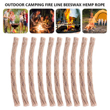 Load image into Gallery viewer, 4/10pcs Outdoor Camping Survival Fire Starter Wick Hemp Cord Camping Lighter Hemp Fire Starters Outdoor Wick Ropes Survival Tools
