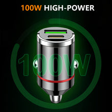 Load image into Gallery viewer, 12-24V Dual Ports Car Charger Pull Ring Automatic PD+USB Fast Charging for iPhone Huawei Xiaomi QC 3.0 Phone Auto Cigarette Lighter Adapter
