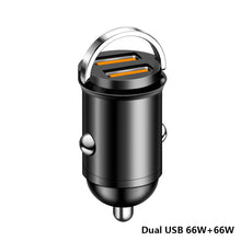 Load image into Gallery viewer, 12-24V Dual Ports Car Charger Pull Ring Automatic PD+USB Fast Charging for iPhone Huawei Xiaomi QC 3.0 Phone Auto Cigarette Lighter Adapter
