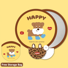 Load image into Gallery viewer, Cute Mini Folding Round Fan Portable Pocket Handheld Fan with Reflective Board Student Outdoor Photography Decor
