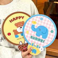 Load image into Gallery viewer, Cute Mini Folding Round Fan Portable Pocket Handheld Fan with Reflective Board Student Outdoor Photography Decor
