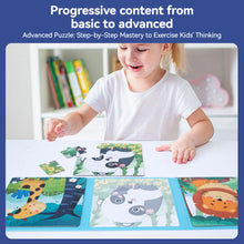Load image into Gallery viewer, Portable Magnetic Puzzle Book Vehicle Ocean Dinosaur Jigsaw Montessori Early Education Travel Toy for Kids Age 3 4 5 6 7
