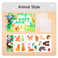 Load image into Gallery viewer, Kids Interactive Busy Book Animal Vehicle Sticker Matching Number Cognitive Early Education Activity Book
