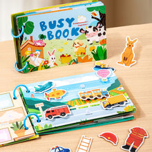 Load image into Gallery viewer, Kids Interactive Busy Book Animal Vehicle Sticker Matching Number Cognitive Early Education Activity Book
