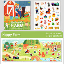 Load image into Gallery viewer, Kids Interactive Busy Book Animal Vehicle Sticker Matching Number Cognitive Early Education Activity Book
