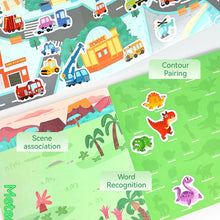 Load image into Gallery viewer, Kids Interactive Busy Book Animal Vehicle Sticker Matching Number Cognitive Early Education Activity Book
