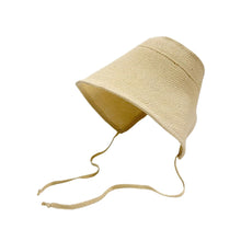 Load image into Gallery viewer, Women Linen Straw Regency Bonnet Hat Geometric Pattern Big Wide Brim Sun Hat Adjustable Lace Up Bow Beach Summer Outdoor Cap
