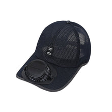 Load image into Gallery viewer, Solar Powered Baseball Cap with Fan USB Rechargeable Breathable Mesh Adjustable Sun Protection Cooling Hat Summer Outdoor Headwear
