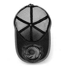 Load image into Gallery viewer, Solar Powered Baseball Cap with Fan USB Rechargeable Breathable Mesh Adjustable Sun Protection Cooling Hat Summer Outdoor Headwear
