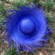 Load image into Gallery viewer, Hand Woven Straw Sun Hat Wide Brim UV Protection Lightweight Breathable Beach Hat Summer Seaside Travel Headwear
