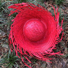 Load image into Gallery viewer, Hand Woven Straw Sun Hat Wide Brim UV Protection Lightweight Breathable Beach Hat Summer Seaside Travel Headwear
