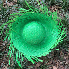 Load image into Gallery viewer, Hand Woven Straw Sun Hat Wide Brim UV Protection Lightweight Breathable Beach Hat Summer Seaside Travel Headwear
