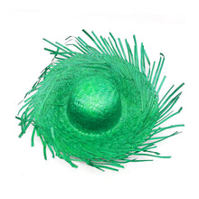 Load image into Gallery viewer, Hand Woven Straw Sun Hat Wide Brim UV Protection Lightweight Breathable Beach Hat Summer Seaside Travel Headwear

