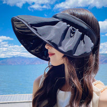 Load image into Gallery viewer, Women Foldable Wide Brim Sun Hat Adjustable UV Protection Breathable Roll-up Portable Outdoor Hiking Fishing Hat
