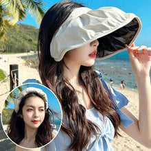 Load image into Gallery viewer, Women Foldable Wide Brim Sun Hat Adjustable UV Protection Breathable Roll-up Portable Outdoor Hiking Fishing Hat
