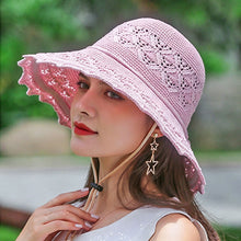 Load image into Gallery viewer, Korean Wave Brim Straw Hat Women Mesh Breathable Summer UV Protection Beach Sun Protection Hat
