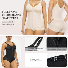 Load image into Gallery viewer, Fajas Colombianas Double Compression Tummy Control Shapewear Zipper Waist Trainer Postpartum Butt Lifter Slimming Body Shaper Bodysuit
