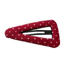 Load image into Gallery viewer, Girls White Polka Dot Triangle Hair Clips Fabric Bangs Side Barrettes Sweet School Style Hair Accessories Headwear
