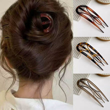 Load image into Gallery viewer, U-shaped Hair Stick Fork Wave Hairpin Simple Geometric Bun Maker Fashion Hairstyling Tools Women Hair Accessories
