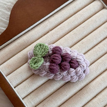 Load image into Gallery viewer, Handmade Wool Crochet Cartoon Fruit Hair Clip Sweet Cute Autumn Winter Bangs Side Broken Hair BB Clip Versatile Hair Accessories
