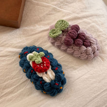 Load image into Gallery viewer, Handmade Wool Crochet Cartoon Fruit Hair Clip Sweet Cute Autumn Winter Bangs Side Broken Hair BB Clip Versatile Hair Accessories
