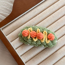 Load image into Gallery viewer, Handmade Wool Crochet Cartoon Fruit Hair Clip Sweet Cute Autumn Winter Bangs Side Broken Hair BB Clip Versatile Hair Accessories
