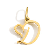 Load image into Gallery viewer, Gold Plated Heart Initial Alphabet Pendant A-Z Stainless Steel Custom Name DIY Jewelry Making Fashion Women Charm Gift
