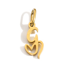 Load image into Gallery viewer, Gold Plated Heart Initial Alphabet Pendant A-Z Stainless Steel Custom Name DIY Jewelry Making Fashion Women Charm Gift

