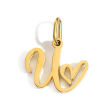 Load image into Gallery viewer, Gold Plated Heart Initial Alphabet Pendant A-Z Stainless Steel Custom Name DIY Jewelry Making Fashion Women Charm Gift

