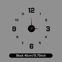 Load image into Gallery viewer, 40cm/90cm Large DIY Acrylic Wall Clock 3D Silent Frameless Wall Sticker for Living Room Bedroom Kitchen Office Home Decor Gift
