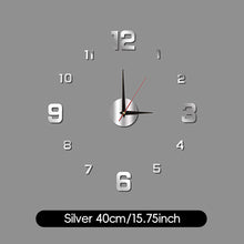 Load image into Gallery viewer, 40cm/90cm Large DIY Acrylic Wall Clock 3D Silent Frameless Wall Sticker for Living Room Bedroom Kitchen Office Home Decor Gift
