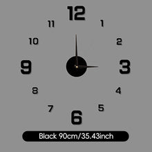 Load image into Gallery viewer, 40cm/90cm Large DIY Acrylic Wall Clock 3D Silent Frameless Wall Sticker for Living Room Bedroom Kitchen Office Home Decor Gift
