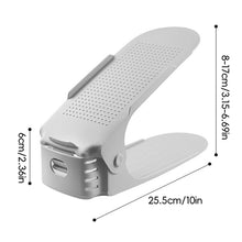 Load image into Gallery viewer, Plastic Shoe Rack 2-Layer Adjustable Shoe Storage Shelf for Narrow Spaces Shoe Holder Organizer for Entryway Bedroom Closet Dorm
