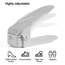 Load image into Gallery viewer, Plastic Shoe Rack 2-Layer Adjustable Shoe Storage Shelf for Narrow Spaces Shoe Holder Organizer for Entryway Bedroom Closet Dorm
