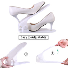 Load image into Gallery viewer, Plastic Shoe Rack 2-Layer Adjustable Shoe Storage Shelf for Narrow Spaces Shoe Holder Organizer for Entryway Bedroom Closet Dorm
