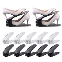 Load image into Gallery viewer, Plastic Shoe Rack 2-Layer Adjustable Shoe Storage Shelf for Narrow Spaces Shoe Holder Organizer for Entryway Bedroom Closet Dorm
