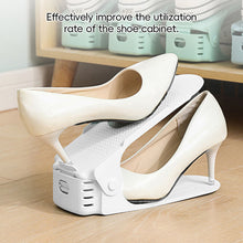 Load image into Gallery viewer, Plastic Shoe Rack 2-Layer Adjustable Shoe Storage Shelf for Narrow Spaces Shoe Holder Organizer for Entryway Bedroom Closet Dorm
