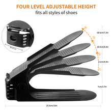 Load image into Gallery viewer, Plastic Shoe Rack 2-Layer Adjustable Shoe Storage Shelf for Narrow Spaces Shoe Holder Organizer for Entryway Bedroom Closet Dorm
