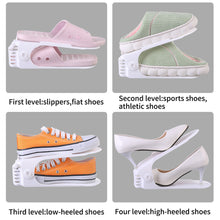 Load image into Gallery viewer, Plastic Shoe Rack 2-Layer Adjustable Shoe Storage Shelf for Narrow Spaces Shoe Holder Organizer for Entryway Bedroom Closet Dorm
