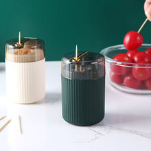 Load image into Gallery viewer, One-Touch Pop-Up Toothpick Holder Toothpick Dispenser for Kitchen Restaurant Home Table Office Desk Dustproof Plastic Toothpick Container
