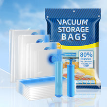 Load image into Gallery viewer, Heavy Duty Vacuum Storage Bags Hand Pump Large Transparent Clothes Quilt Compression Bags for Home Travel Space Saver Organizer

