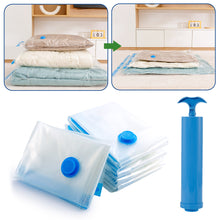 Load image into Gallery viewer, Heavy Duty Vacuum Storage Bags Hand Pump Large Transparent Clothes Quilt Compression Bags for Home Travel Space Saver Organizer
