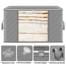 Load image into Gallery viewer, Thickened Fabric Storage Bag with Clear Window Large Capacity Clothes Quilt Organizer for Moving and Home Moisture-Proof Packing Bag
